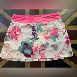Lululemon Athletica Pace Setter Pink and Floral Skirt